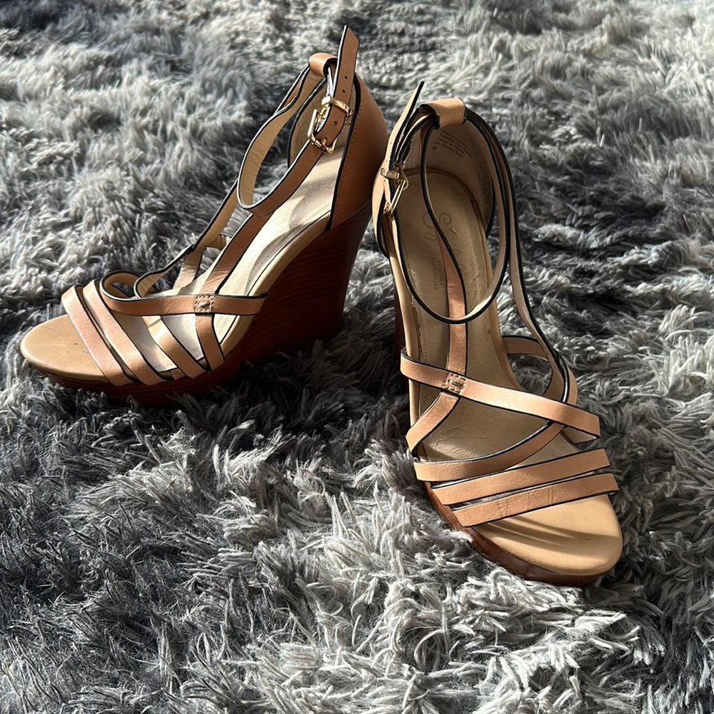 Wedge strappy  sandals.